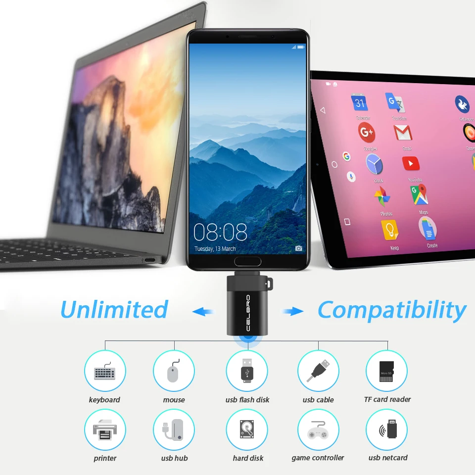 Адаптер с защитой от потери USB Type C OTG USB-C 3 0 для зарядки и передачи данных Samsung Galaxy