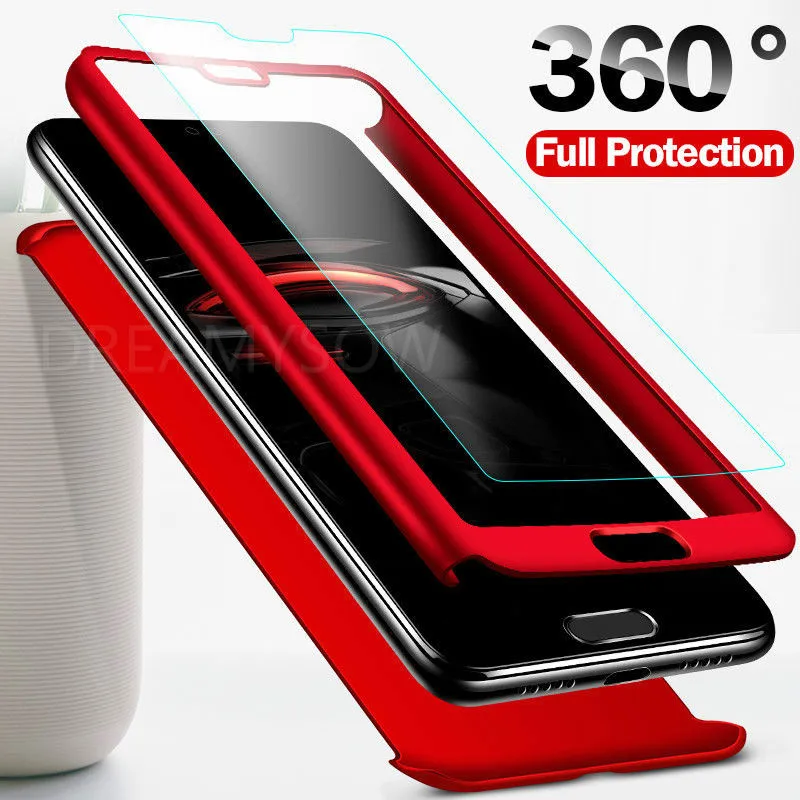 360 градусов полный защитный чехол для huawei Y7 Y6 Pro PSmart Mate20 P20 P30 Lite Pro Honor 8A 8C 7A 7C чехол для телефона со стеклом