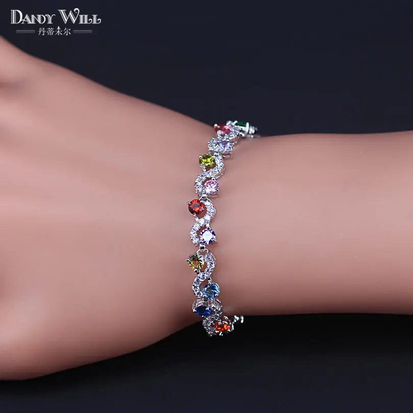 Роскошное женское украшение ручной работы с кристаллами фианита белый