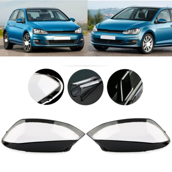2 шт. Прозрачная крышка для объектива фар автомобиля сменная Крышка Golf 7 Mk7 2014 2015 2016