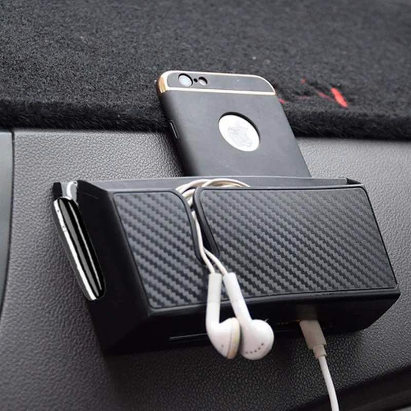 

Self Adhesive Car Phone Storage Box Portable Multifunctional Double-Layer Phone Holder Car Organizer Easy Installation