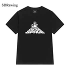 Хлопковая футболка с изображением кошки из космоса, женская одежда, рубашка с изображением кошки для влюбленных, хипстерские летние винтажные топы, женская одежда