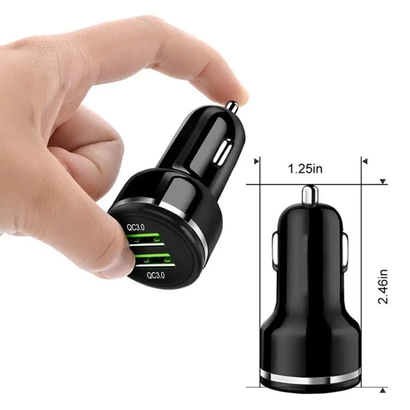 ФЭСТ отправки автомобиля телефон Зарядное устройство Dual Usb Qc 3 0 быстрая зарядка