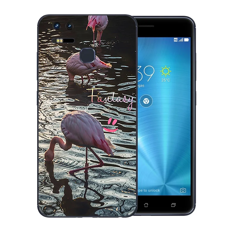 Phone Cases 5.5 inch For Asus Zenfone 3 Zoom ZE553KL Soft TPU Silicone Coque Flamingos Pattern Luxury Flexible Clear Back Cover |