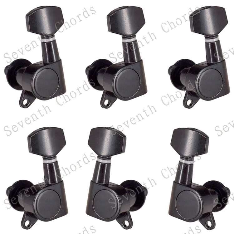 Набор 6 шт. Sealed-gear Guitar Tuning Pegs ключи тюнеры машинные головки для гитары-хромовый и черный и золотистый выбор