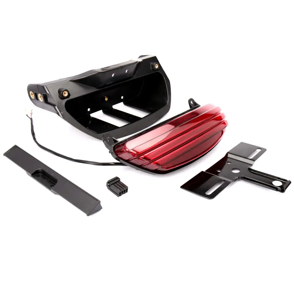 Motorcycle Smoke Tri-Bar Rear Fender Brake Tail LED Lamp Lighting bracket mount Fit For Harley Dyna FXDF Fat Bob 2008-2017 | Автомобили и