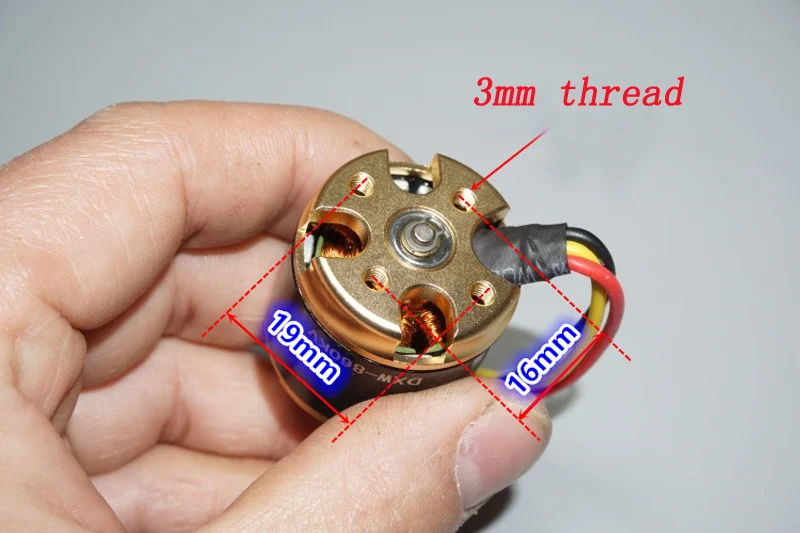 2216 бесщеточный двигатель 12N14P KV860 Moteur CW CCW Thread w/ Fix Paddle Nut fr RC wing Мультикоптер F450 550 S500