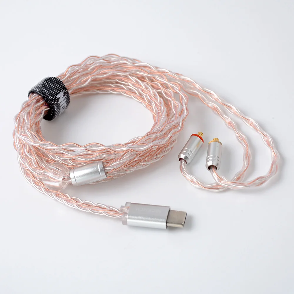 NICEHCK 8 Core Медный Серебряный смешанный обновленный кабель MMCX/2Pin type C/type-C/3,5/2,5/4,4 мм для KZZSN/ZS10/ZS7 CCAC10 C16 NICEHCK NX7
