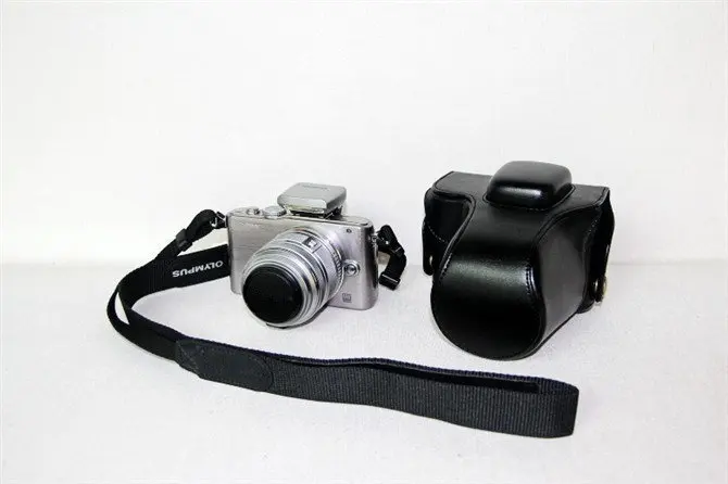 Черный/белый/кофейный чехол для камеры кожаный цифровой Olympus EPL3 EPM1 Бесплатная