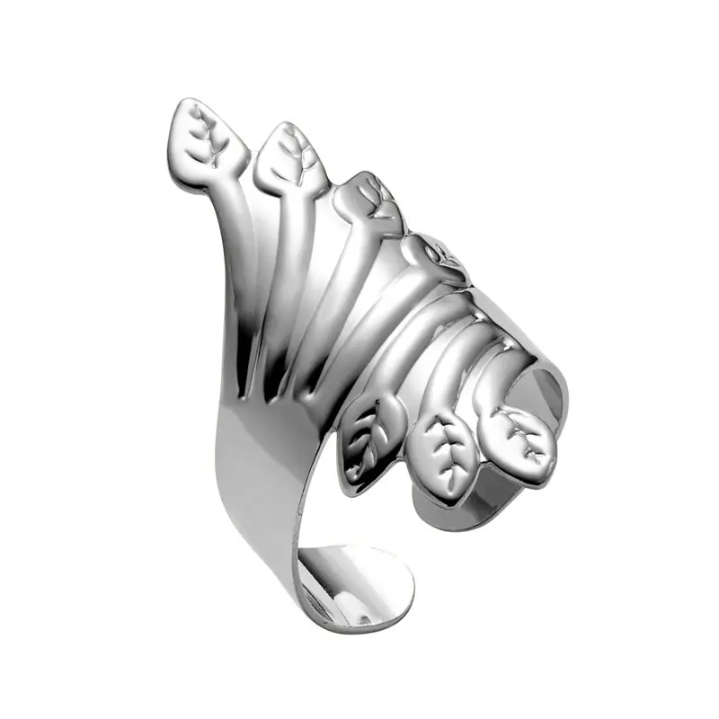 silver Rinhoo модный простой: золото, серебро, кольцо на кастет, регулируемое кольцо с открытым пальцем, ювелирное изделие, подарок для женщин, изысканное ювелирное изделие - Цвет основного камня: silver