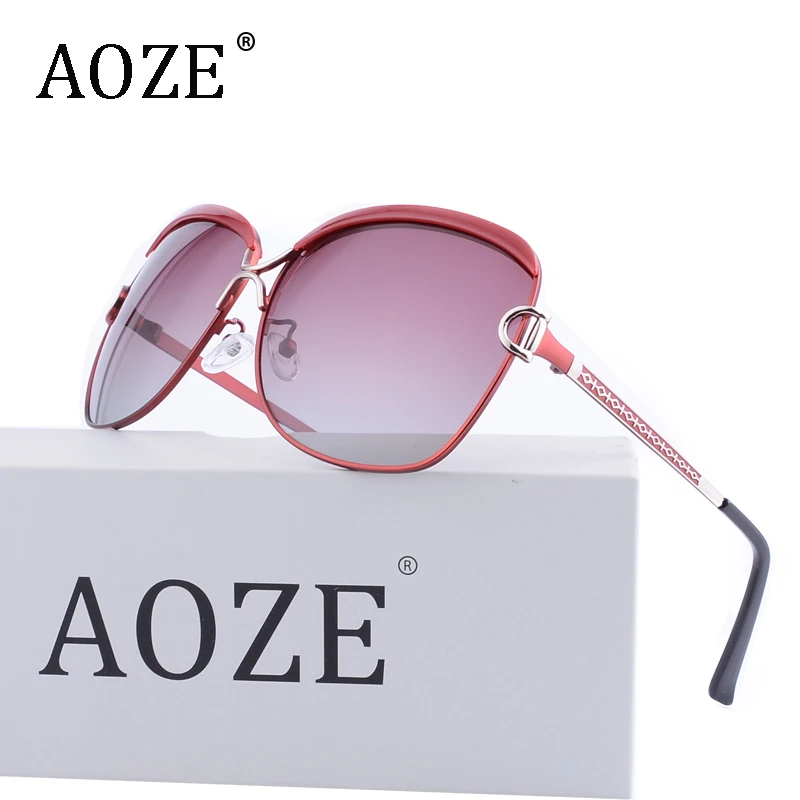 

AOZE new color lenses ladies fashion polarizing sunglasses trend Korean color glasses UV400 big frame sunglasses Oculos De Sol