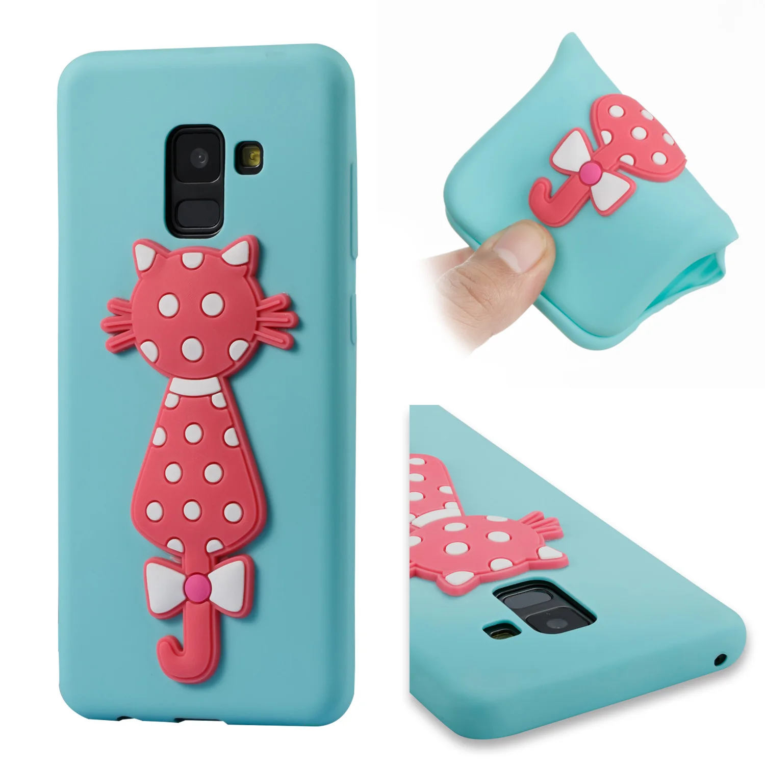 Мягкий силиконовый чехол из ТПУ с милым 3D рисунком кота для телефона Samsung Sumsung Samsug