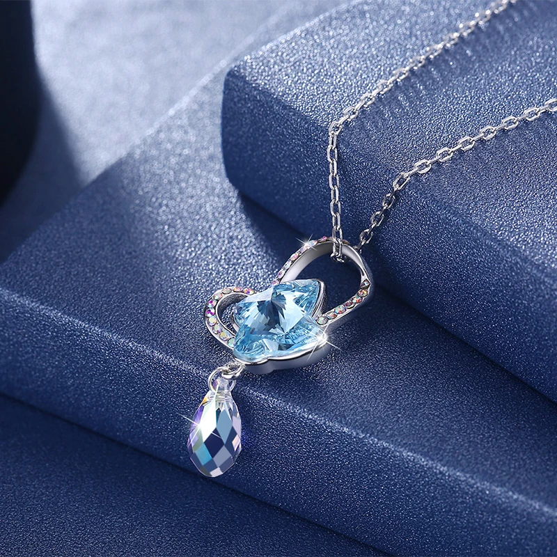 LEKANI кристаллы от SWAROVSKI Бабочка подвески в форме капель воды ожерелья для женщин