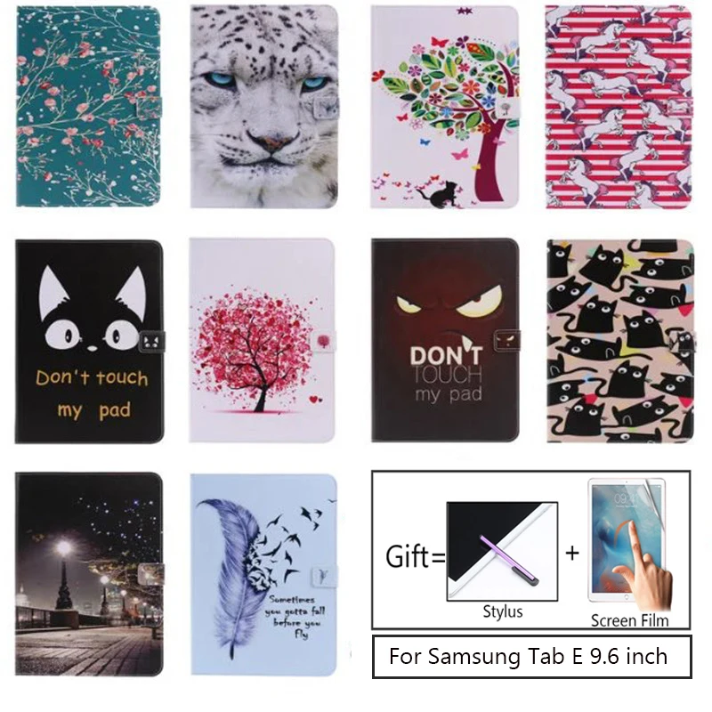 Чехол для планшета Samsung Galaxy Tab E T560 SM 9 6 дюйма умный чехол с рисунком дерева кошки