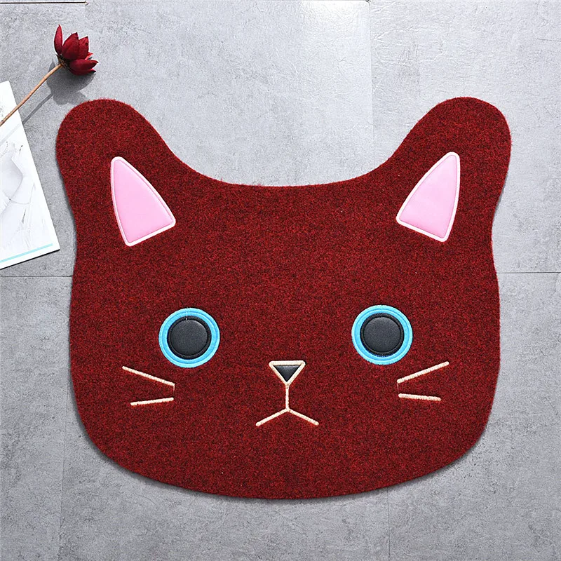 Горячая Распродажа кошачий коврик в форме лица модный напольный для прихожей