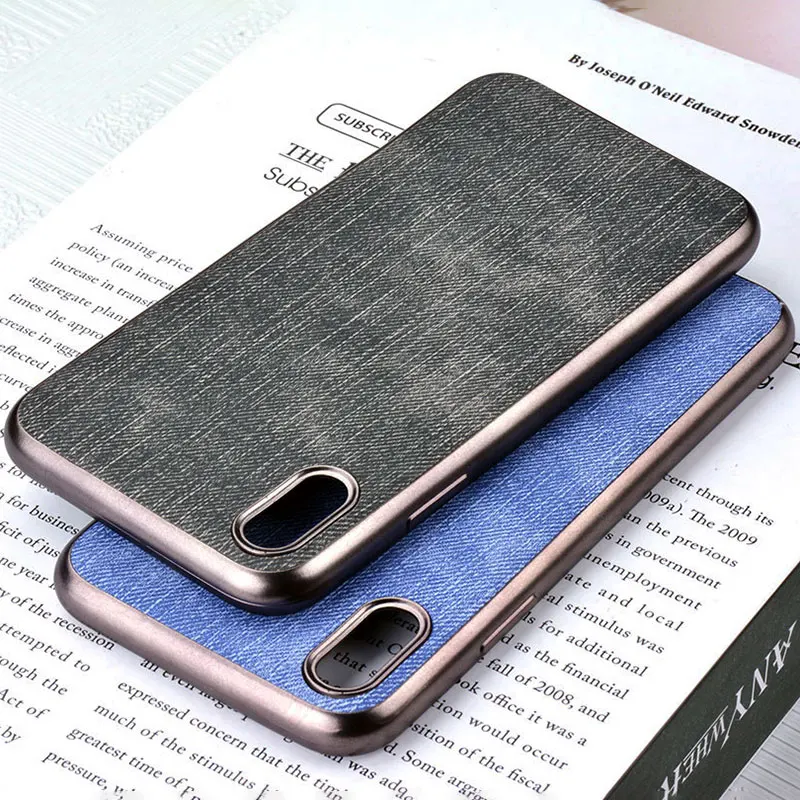 Чехол для iphone x xr xs max модный ковбойский кожаный чехол джинсов с силиконовым
