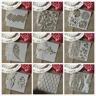 9 шт.компл. 14 см улей перо Деревянный DIY Layering трафареты раскраска для скрапбукинга тиснение декоративная открытка для альбома шаблон