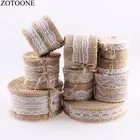 Джутовая лента ZOTOONE 5 м, винтажные Свадебные центральные части, украшение из сизаля, кружевная отделка, джут, хессиань, Деревенское украшение для торта, вечевечерние