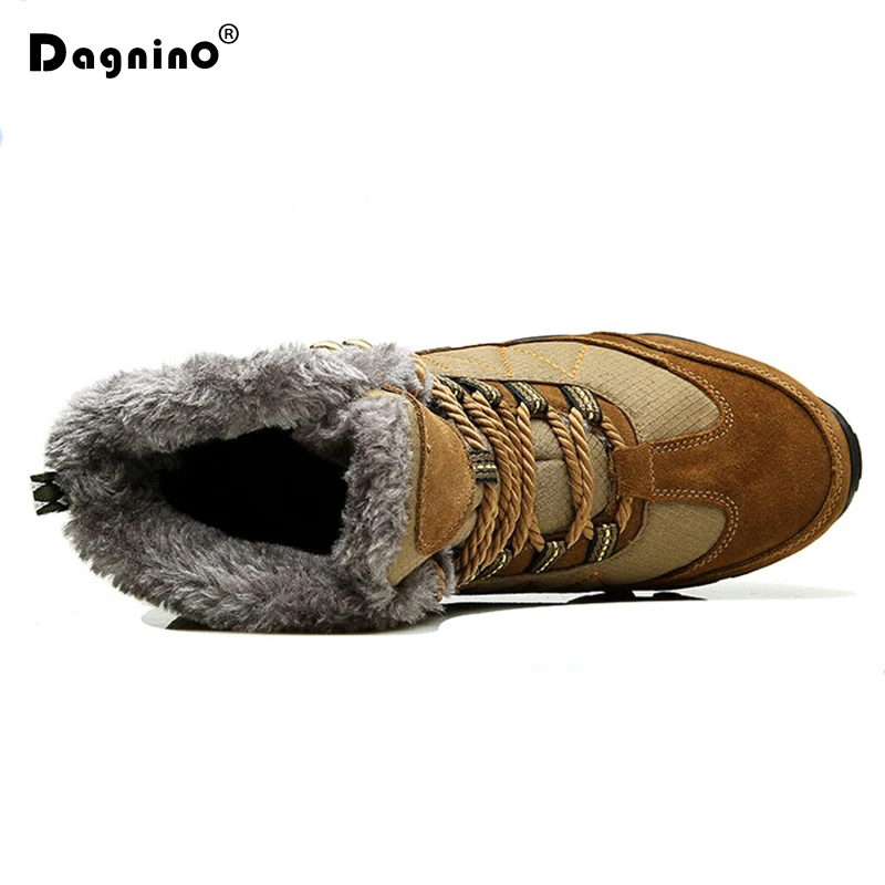 DAGNINO 2018 Новый Warmful зимние сапоги Для мужчин Плюшевые Повседневная обувь Кожа На
