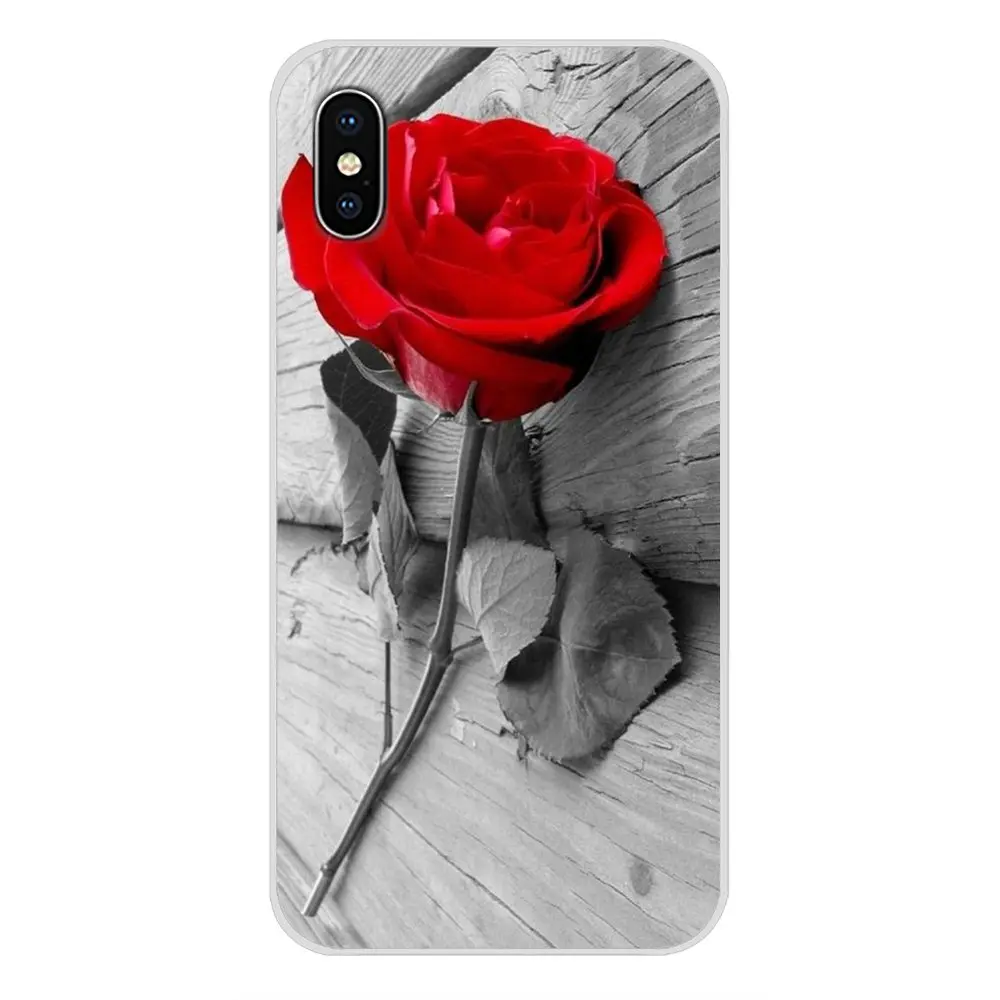 Красивый садовый прозрачный чехол из ТПУ с красными розами для Xiaomi Mi6 A1 5X 6X Redmi Note 5