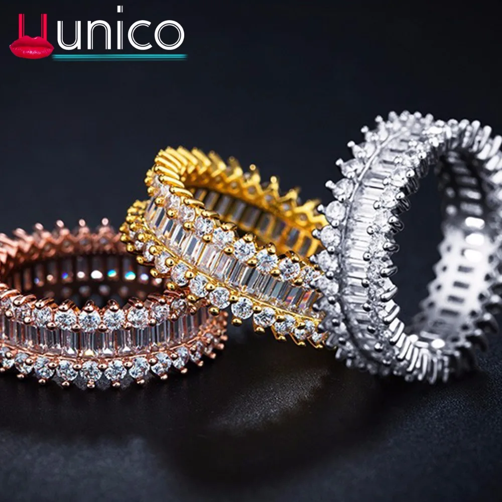 UUNICO горячий новый продукт 3 ряда zricon обручальные кольца для женщин Модные женские