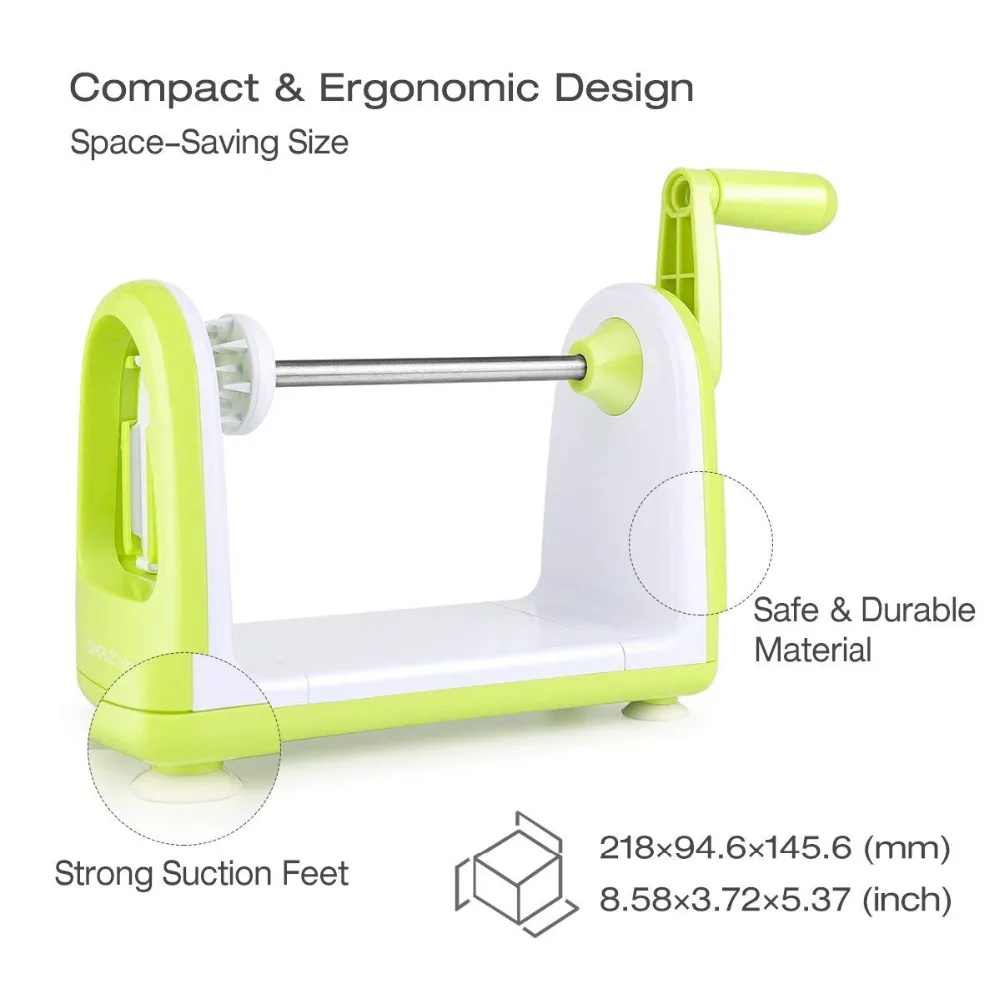 Складной 5 Blade Овощной Spiralizer Veggie паста и спагетти Спираль Тесак морковь цуккини