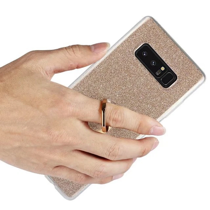 For Samsung Galaxy Note 8 Case Transparent Soft TPU Glitter Metal Ring back cover note 6.4inch |