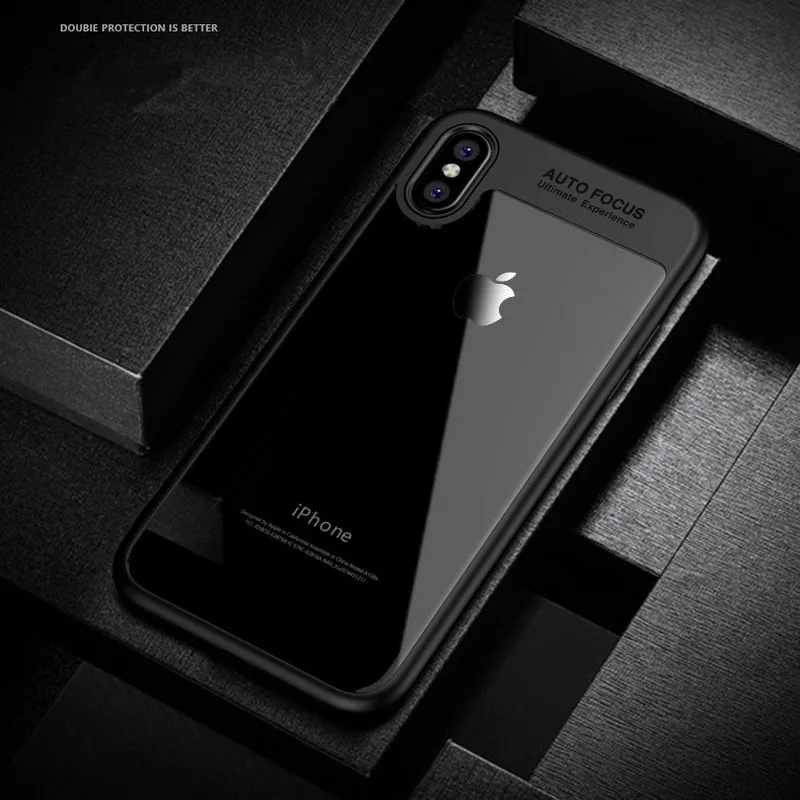 Для Iphone X Case 6 6s 7 8 плюс Роскошный прозрачный жесткий чехол на заднюю часть Капа