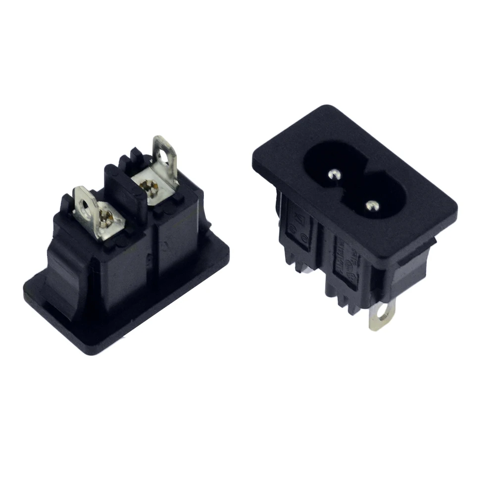 5 шт. IEC320 C8 черный 2 терминала мощность разъем на входе AC 250 В 2.5A