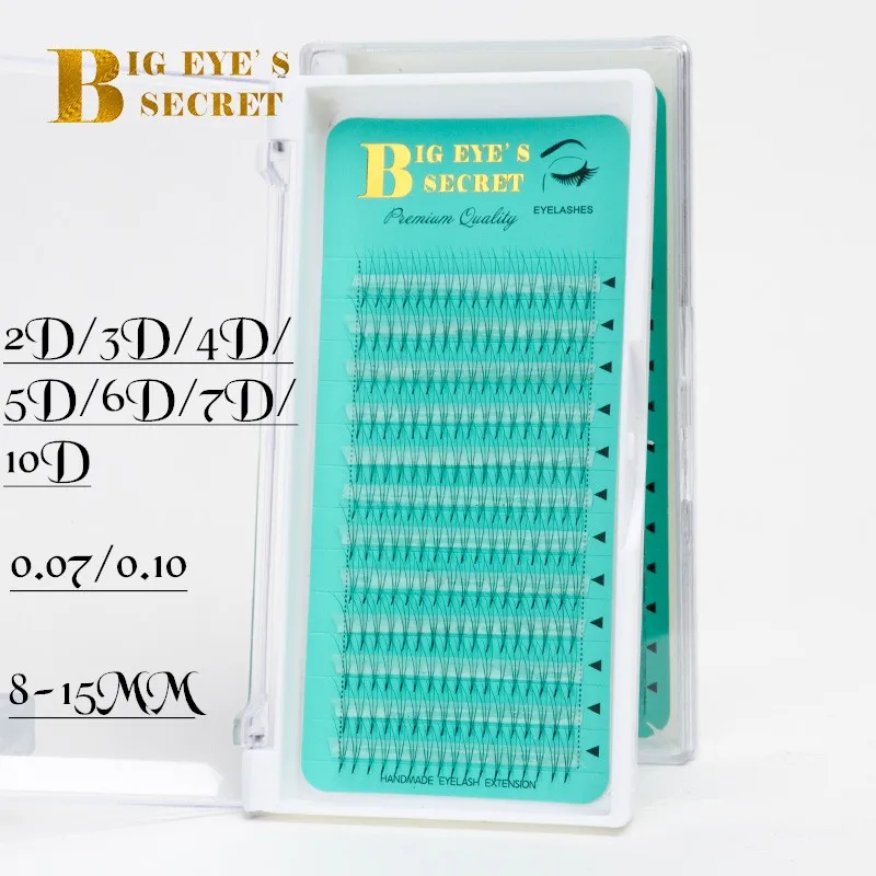 

Big eye's secret Short stem Pre Made Volume fans middle sticked Faux Mink Premade Russian Volume Eyelash Extension