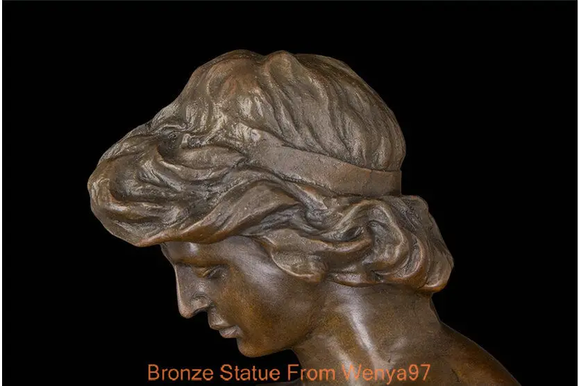 Art Deco Sculpture Nude Man Hunter With Tiger Bronze Statue Signed | Декор для дома