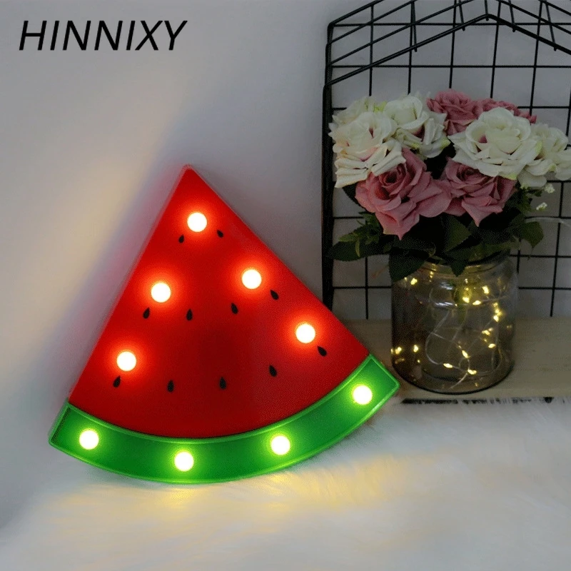 Hinnixy арбузный ночник лето 3D фруктовая форма прикроватная Светодиодная
