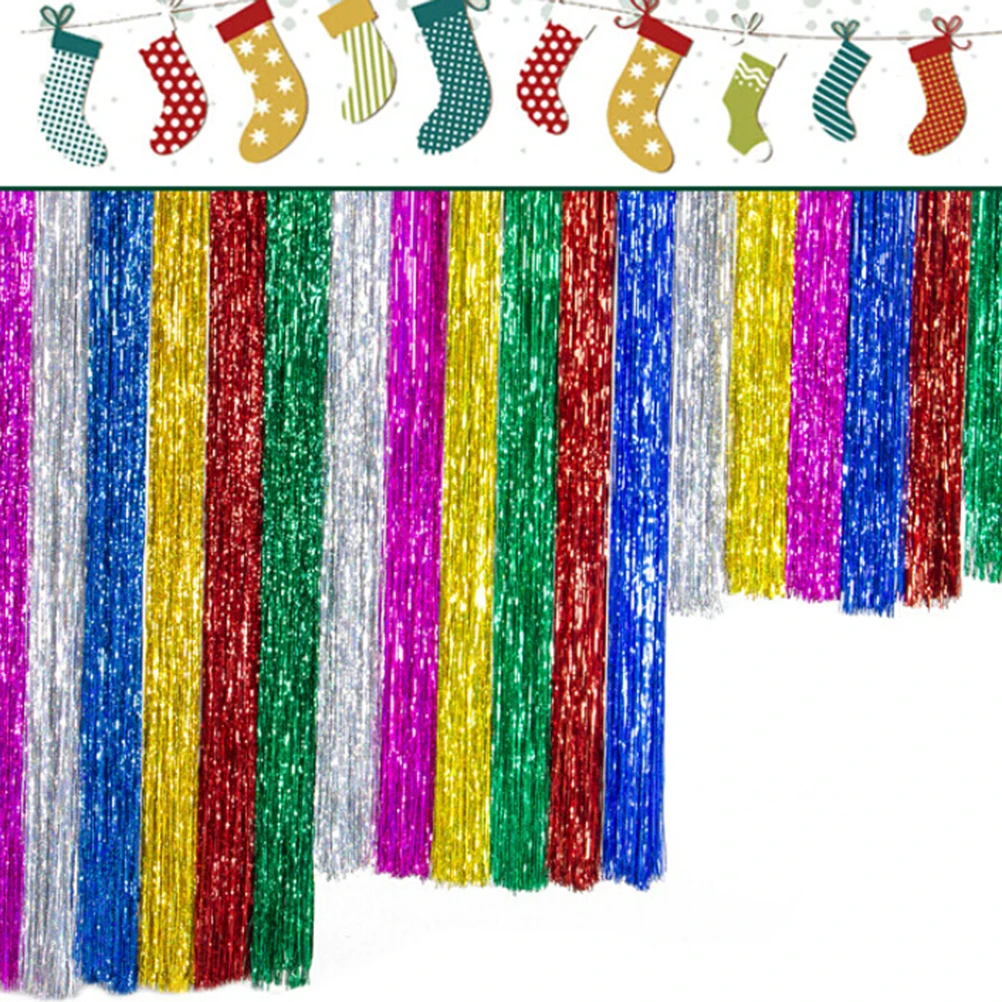 2 шт. шторы из фольги с бахромой блестящие вечерние свадебные занавески для душа