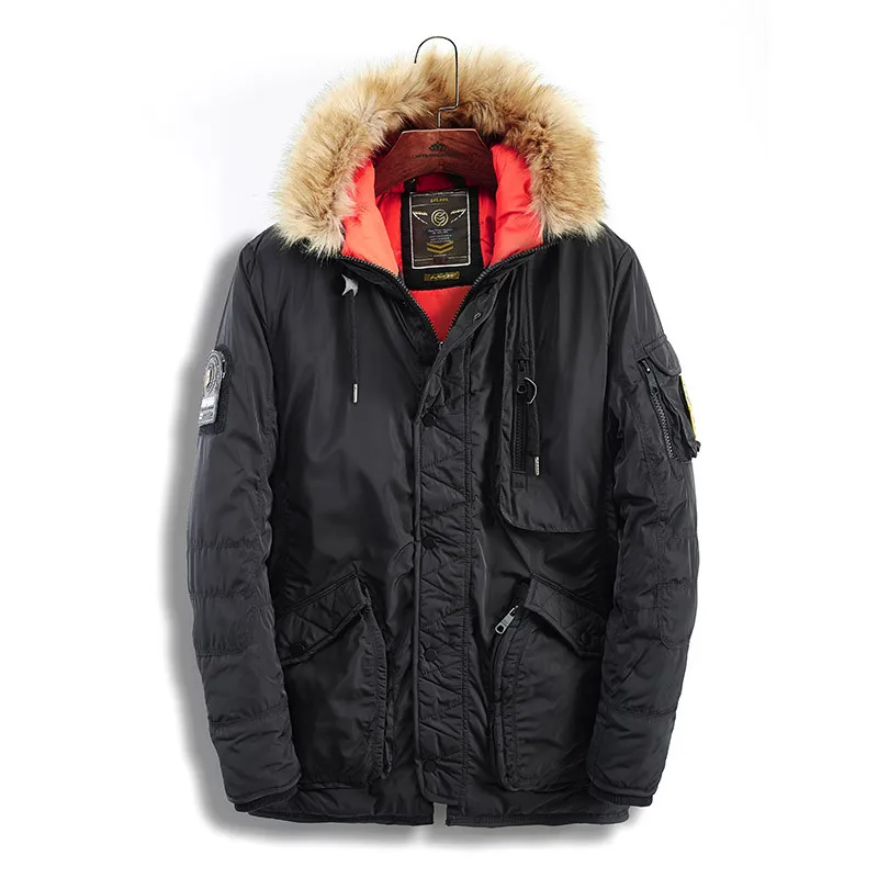 Модная повседневная мужская брендовая одежда тонкая Толстая теплая зимняя