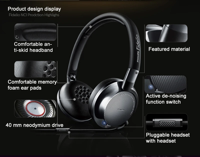 Новые оригинальные Phillips Fidelio Nc1 наушники официальная сертификация