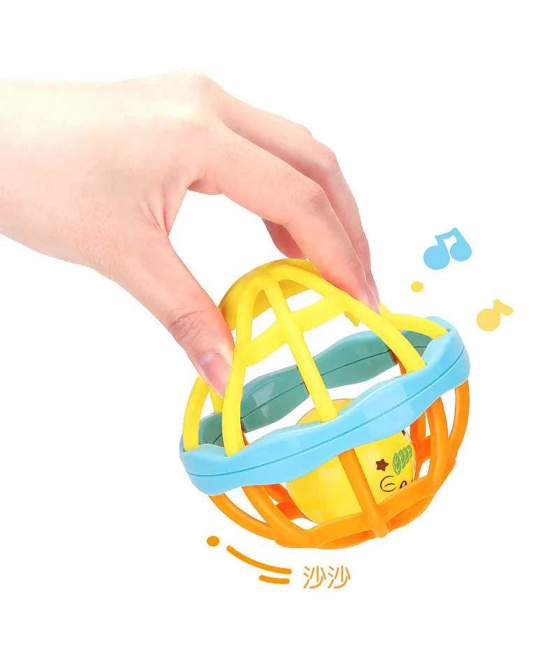 Baby Funny Soft Colorful Rattles Ball Toys Hand Bell Develop Toys Touch Bite Caught Hand Ball For Kids Infant Grasping Toy Gift