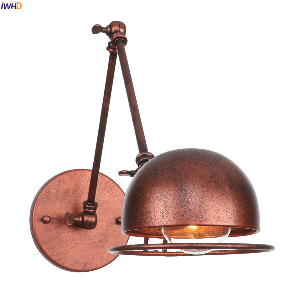 

IWHD Loft Style Industrial Vintage Wall Lamp Home Lighting Edison Swing Long Arm Wall Light LED Sconce Applique Murale luminaire