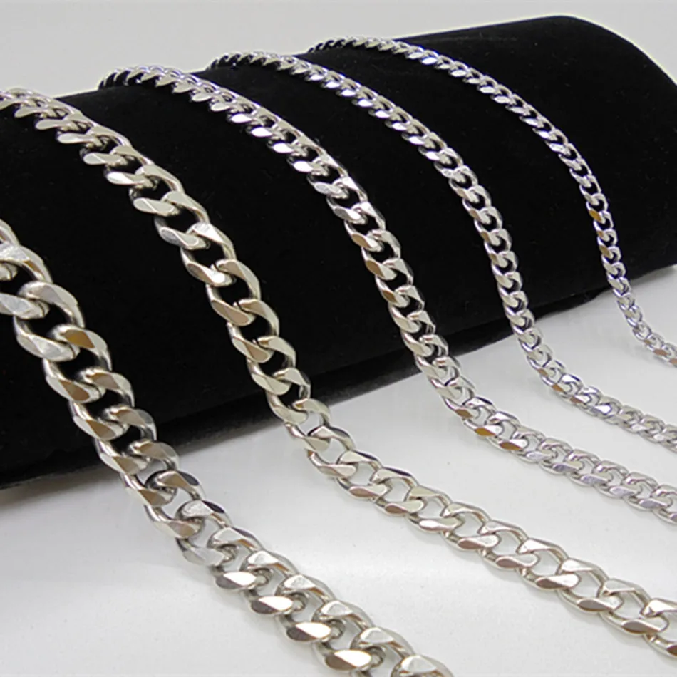 4/5/7/8/9Men's Stainless Steel Silver Curb Cuban Mens Boys Necklace Chain Gift Jewelry | Украшения и аксессуары