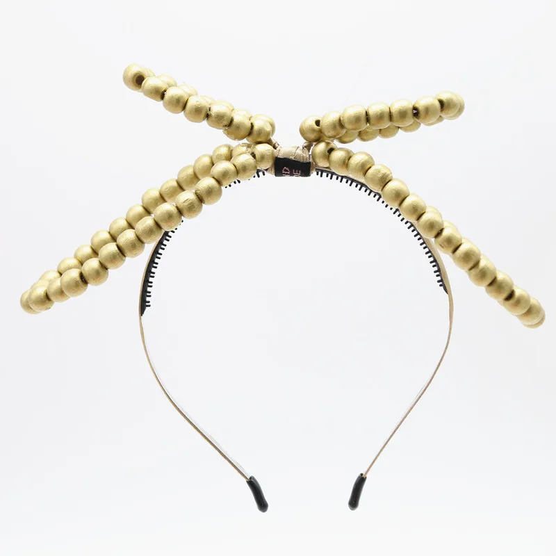 Новые летние Разноцветные деревянные бусины бант с проволокой ручной работы