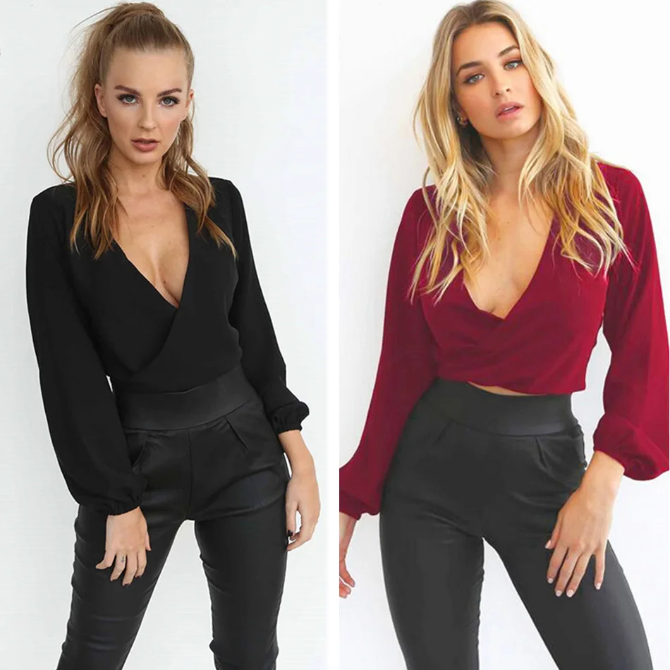2018 Autumn Women Fashion Long Sleeve Backless Bow Short Blouse Fall Womens Tops and Blouses Ladies Sexy Club Party Shirts |