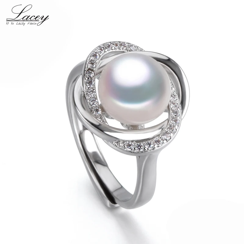 Кольцо женское из серебра 925 пробы с натуральным жемчугом пресноводным