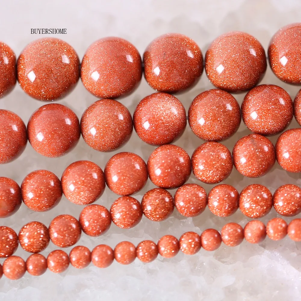 Free Shipping Natural Stone For Necklace Bracelet Round 6MM Gold Sandstone Loose Beads String14.5&quot A133 | Украшения и