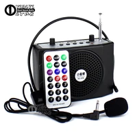 outdoor megaphone portable power amplifier mini speaker usb tf card radio fm mp3 music player loudspeaker headset microphone