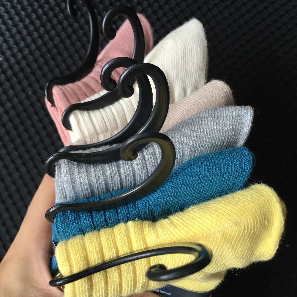 

Brand High Quality Solid Fashion 100% Cotton Sock Women's Girls Novelty Blue Novelty Footwear Crew Socks 5 Pairs/Lot