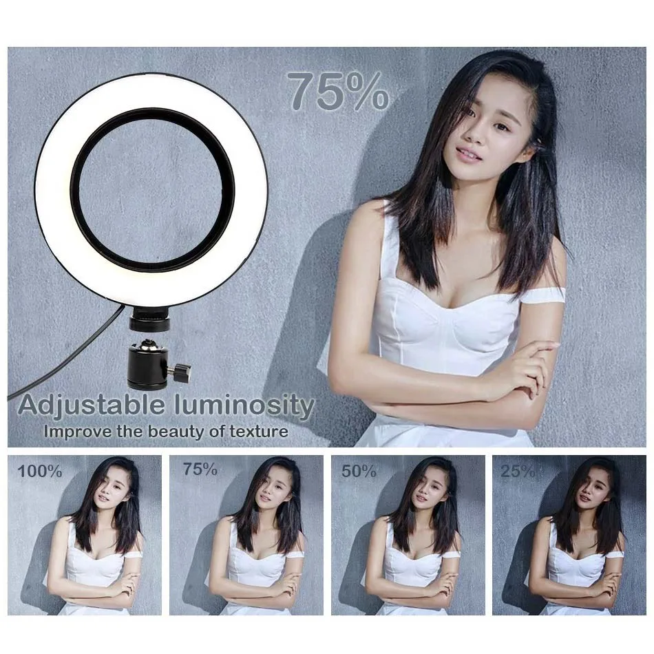 Приглушаемый светодиодный светильник для фотографии ing кольцевой селфи Youtube