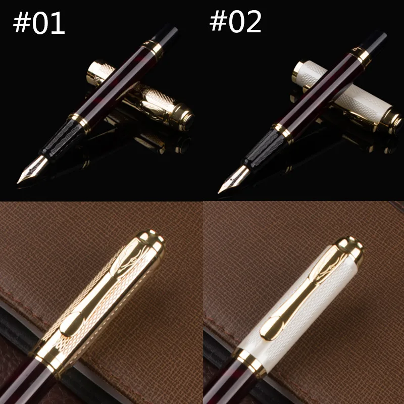 Новая перьевая ручка Meduim Nib металлическая пластиковая золотистая черная цветная