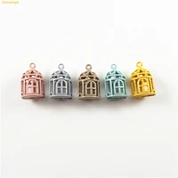 graceangie 5pcs mini hollow bird cage shape handmade private design bangle anklet necklace colorful trendy style pendant charms