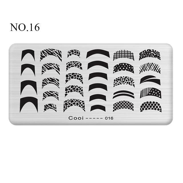 NO.16 Pinpai Nail Stamping Plates Flower Geometric Heart Nature Series Nail Template Stamp Image DIY Nail Designs Manicure Stamp Plate - Цвет: NO.16
