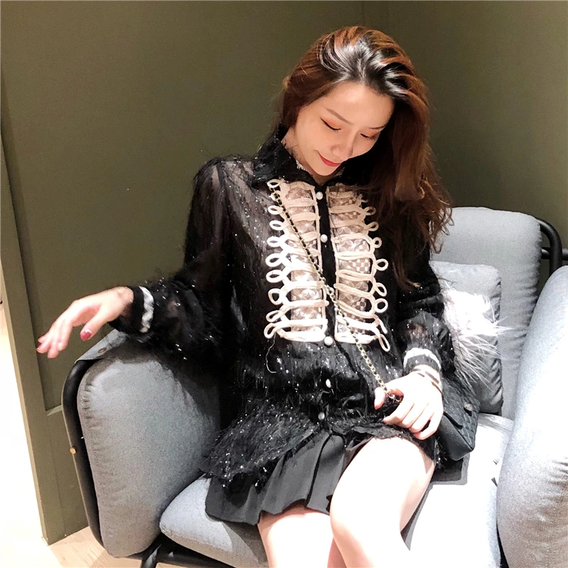 RUGOD Vintage Fashion Women Shirts Long Sleeve Solid Tassel Blouse 2018 Winter New Tops free camisa feminina | Женская одежда