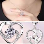 Модное ожерелье, Женская Повседневная подвеска в виде сердца, подарок на день рождения, подарок на день Святого Валентина, Женские Ювелирные изделия (с цепочкой)